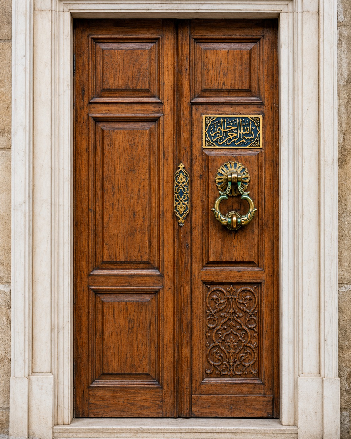 An ornate Ottoman wooden door, evoking thirty years of privileged access
